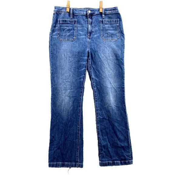 J.Crew Demi Boot Jean Women 33 WideLeg Front Pocket Y2k Western Academia Classic - Picture 1 of 15